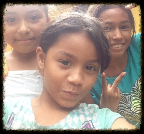 A few of the kids outside the new center