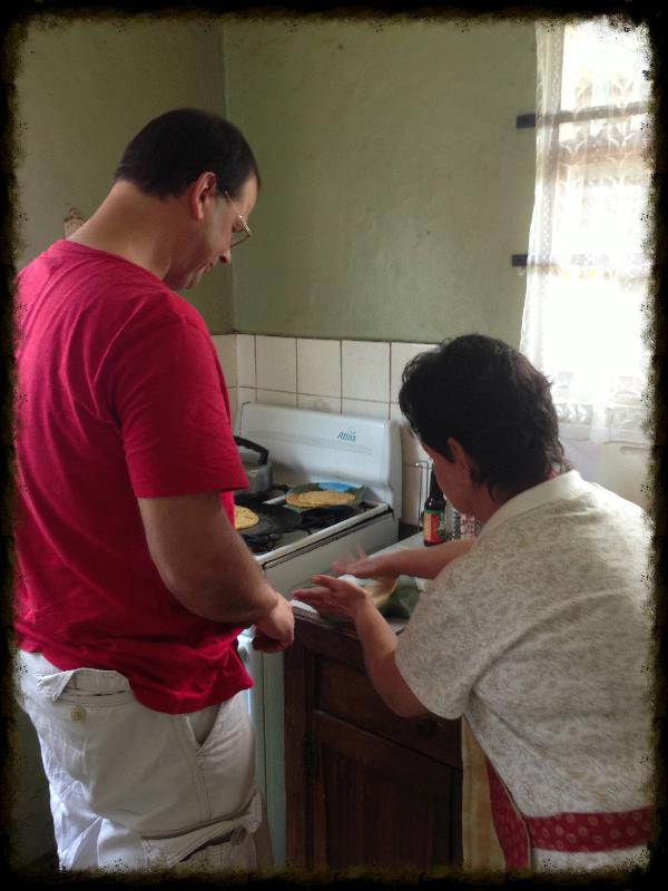 We got to learn how to make tortillas the Costa Rican Way!!! 