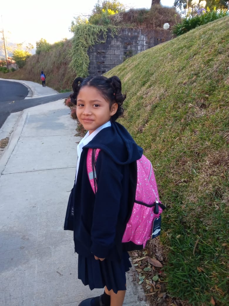 Tatiana on her first day of school