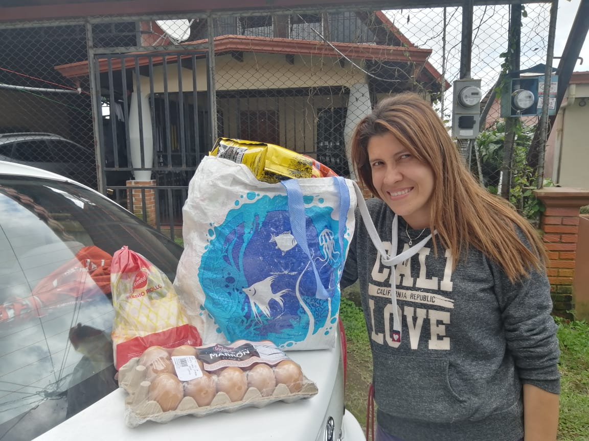 One of the ladies that we help with food!  