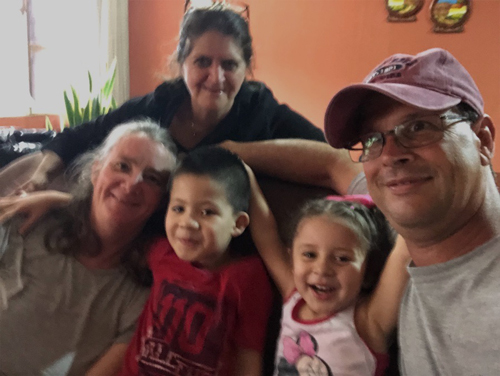 One of the families that received food 